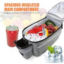 Lixada - Bolsa térmica para maletero con aislamiento para artículos calientes o fríos, para almacenamiento trasero de bicicleta, bolsa reflectante para bicicleta MTB (negro) - Negro - - Ver 12