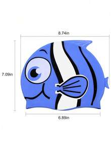 1pc Girls And Boys Fish Swim Caps, Swimming Hat, Unisex Child's Bathing Cap, Fabric Swimming Caps, Pool Cap For Boys Girls Long Short Hair, One Size