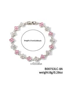 1 件彩色时尚奢华花卉锆石手链 - 橫豎連結式 - 查看 41