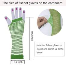 Fishnet Fingerless Gloves Mesh Arm Sleeves Fish Net Arm Sleeves EMO Gloves For Women In Theme Party Scene Accessories{"Size_name":"Long","Color_name":"#12-GrassGreen(Long)"} - 多色8 - 查看 6