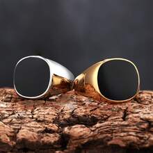 1枚不锈钢摩托车图章戒指，男女通用，送给爸爸或男朋友的礼物，银色和金色可选