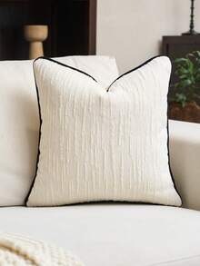 1 件雪尼尔提花枕套（无枕芯），现代奢华重磅雪尼尔提花装饰靠垫套，适合家居、沙发、床上装饰，四季皆宜 - 白色 - 查看 3