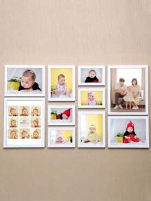 10 قطع إطار صور بطراز صيني بسيط للتعليق على الحائط، إطار تذكاري لنمو الأطفال، عرض ألبوم الصور في غرفة المعيشة