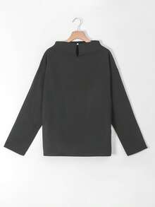 New Solid Color Turtleneck Long Sleeve Top, Suitable For Spring, Summer And Autumn - Dark Grey - View 3