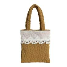 Women's Lace Patchwork Handbag Fashionable Versatile Mini Floral Purses For Daily Life, Work, Travel - Yellow - View 6