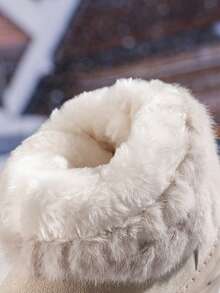 1 双时尚女童靴,优质面料,毛茸茸的靴筒,保暖性更好,防滑鞋底,适合户外行走和雪地玩耍 - 米色 - 查看 7