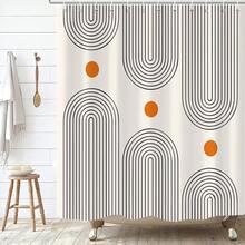 Boho Mid Century Extra Long Shower Curtain, 72Wx78H Minimalist Abstract Sun Modern Machine Washable Polyester Waterproof For Bathroom With 12 Hooks{"Color_name":"Cream","Size_name":"72\"Wx78\"L(Packof1)"} - Multicolor27 - View 3
