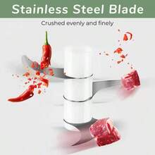 Picadora Elctrica de Ajo, Garlic Chopper, Food Chopper Garlic Mincer, Procesador de Alimentos Pequeo Porttil para Ajo, Jengibre, Chile, Verduras Blanco, 100ml - 100 ml + Rosa - Ver 5