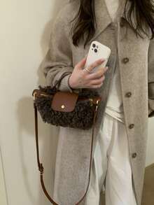 Women's Fashionable And Casual Versatile Contrasting Fabric Dumpling Bag,Minimalist Nylon Square Bag Women Hand Bag, Fashion Handle Purse, Retro Style Handbag With Removable Strap,Handbags For Teen Girls Women College Students,Rookies & White-Collar Workers Perfect For Office,College,Work ,Business,Commute