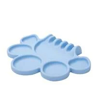 Paleta de pintura de silicona con diseño de compartimentos, fácil de lavar, bandeja dispensadora de pigmentos con soporte para bolígrafo, suministros de pintura