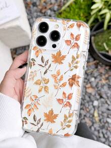 Coque de téléphone souple et transparente à motif de feuilles d'érable colorées vintage d'automne, compatible avec iPhone 11/12/13/14/15/16 Pro Max - Multicolore - Voir 2