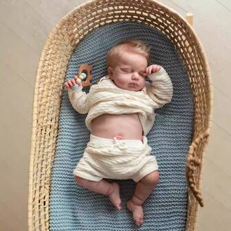 NPK 20 英寸新生婴儿娃娃手工制作逼真重生睡姿 Loulou 柔软触感可爱娃娃，3D 彩绘深棕色皮肤，女孩圣诞礼物