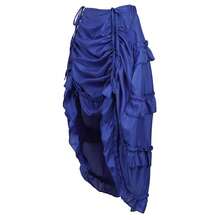 Zhitunemi Women's Steampunk Skirt Ruffle High Low Outfits Gothic Plus Size Pirate Dressing{"Size_name":"X-Small-Small","Color_name":"Blue"} - 藍色 - 查看 3