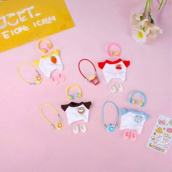 4.0 Version For LABUBU 10cm Vinyl Doll Jumpsuit Outfit Set, 4th Generation Doll Doll Clothes Accessories