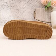 Winter 2024 New Foreign Trade Uggs Female Velvet Warm Thick Soles No Heel Closed Toe Wool Half-Slippers Shoes - Yellow Edge Flowers - View 7