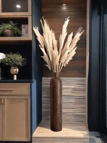 1 Pc Large Modern Resin Floor Vase -24 Inch /30 Inch Tall - Bohemian Style, Elegant Stripe Relief Texture, Ideal For Pampas Grass Container, Autumn Office/Home Decor, Wedding Decorations, Halloween And Christmas Decoration, Holiday Decoration Room Decor Flower Vase Glass Vase - Multicolor - View 7