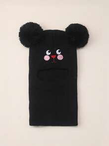 1 pezzo Passamontagna da sci a forma di coniglio per neonati 0-3 anni, berretto con doppia palla per bambini e bambine, cappello invernale lavorato a maglia, accessori essenziali per bebè - Multicolore - Visualizzare 17