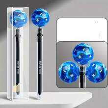 1 pieza Bolígrafo de planeta levitante - Alivio del estrés, bolígrafo de gel de barril largo de alto valor de 0,5 mm, artículos de oficina, regalo. Accesorio de escritorio, herramienta de escritura moderna, papelería estética, escritura suave, bolígrafo de punta fina, papelería curativa, instrumento de escritura único, entusiastas de la papelería, adecuado como recompensa estudiantil, excelente regalo pequeño para Halloween y Navidad