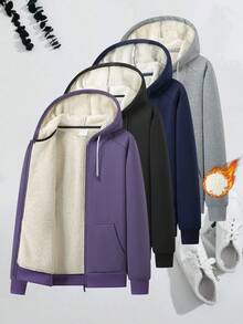 女士纯色拉链抓绒连帽衫，秋冬季休闲风格，适合健身房、户外徒步等运动，是返校季和滑雪的必备单品。 - 紫色 - 查看 5