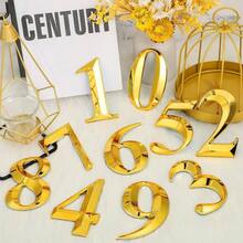 10 Pcs House Numbers 3D Door Mailbox Numbers 0 - 9 Self Adhesive House Door Street Address Stickers, Apartment, Office, Hotel Room, Mailbox Signs4x 2.5 Inches, Black - 4 X 2.5 Inches + Gold - View 6