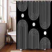 Black And White Shower Curtain, Boho Minimalist Mid Century Modern Arch Geometric Machine Washable Waterproof Fabric For Bathroom Bathtub Decor With Hooks 72x72{"Color_name":"BlackandWhiteBoho","Size_name":"72\"Wx72\"L(Packof1)"} - 多色29 - 查看 4