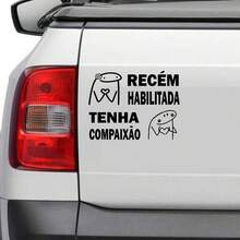 Adesivos Recém Habilitada Tenha Compaixão Adesivos Para Carro A Prova D'água - Branco - Visão 2