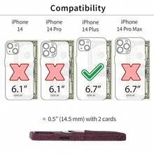 14 Plus Card Case With Built-In Metal Plate For Magnetic Mounting & 2 Card Holder Pockets: Luxe M2 Wallet, Canvas Style Synthetic Leather ( 14 Plus, Burgundy){"Size_name":"14Plus","Color_name":"Burgundy"} - Multicolor12 - View 3