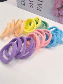 200/100/50/20/10pcs Multi-Color Basic Headband With High Elasticity And No Damage To Hair, Randomly Mixed Color Rubber Band, Fashionable, Versatile, High-End, Elegant Temperament, Simple And Minimalist Hair Rope, Bathroom Hair Accessory. Suitable For Daily Outings, Leisure Parties, Commuting, Beach Vacations, Washing Face, Bathing, Makeup, Tying Hair, Makeup, Matching Clothes, And Using Accessories ,Ponytail Holders ,Hair Elastics ,Hair Rubber Bands ,Scrunchies ,Elastic Hair Tie
