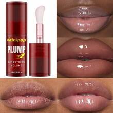 1pc Moisturizing Lip Plumper Oil, Nourishing & Plumping Lip Oil With Chili & Ginger, Long-Lasting Hydration, Non-Sticky Lip Gloss, Instantly Plump Lips, Saturated Color, Smooth Lip Lines, Lip Essence For Fuller, Moisturized Lips, Easy To Use, Transparent Texture, Suitable For All Skin Types, Lip Care, Ideal Christmas/Valentine's Day Gift - Multicolor - View 5
