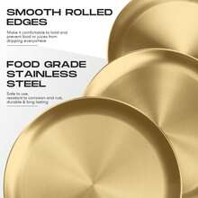 8 Pieces 6.7 Inch/17cm Pizza Pans Bulk Stainless Steel Sets Round Bakeware Pizza Trays For Oven Kitchen Baking Home Restaurant Sturdy Reusable Easy Clean - Multicolor - View 4