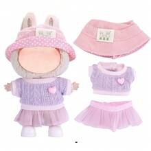 [Clothes Only] For LABUBU Sitting Party Doll Clothes 1st-5th Generation For LABUBU Outfit Set Clothing Accessories Plush Doll Clothes Autumn/Winter Series Birthday/Easter/Christmas Gift Holiday Gift [Clothes Only] - Multicolor 2 - View 4