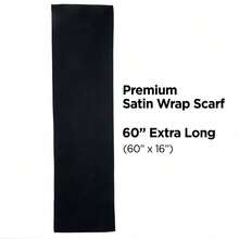 Kiss Colors & Care Soft Satin Hair Wrap Scarf (3-Pack) - Black, 60" XL, Adult Female Hats