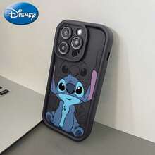 Miniso Licensed Stitch Cartoon Phone Cases, Which Are Shockproof And Drop-Resistant, Suitable For Iphone Models 17 Pro Max/17 Pro/17 AIR/17 16/15/14/13/12/11/7/8/7Plus/8Plus/Xs Max/Xs/X/Xr, Making Them Perfect Gifts For Holidays And Birthdays. - 黑色 - 查看 5