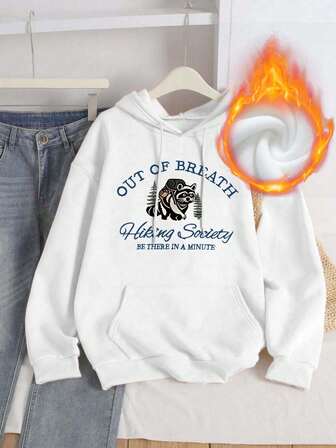 休闲时尚印花图案连帽女秋装，尽显甜美温柔气质秋季上衣，修身舒适的连帽运动服，适合日常休闲穿着，秋季女装