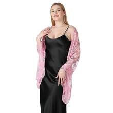 Shawls And Wraps For Evening Dresses,Women Formal 1920s Sequin Flower Sheer Shawls And Wraps For Wedding-{"Color_name":"Pink"} - 粉色 - 查看 7