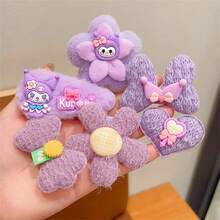 (Autorizado) Clip de pelo exquisito de Cinnamon Roll Merlot de Sanrio, pasador de pelo lateral lindo y de moda, diadema versátil de Kuromi de dibujos animados que no daña, opción perfecta para fotos de registro, regalo de cumpleaños, regalo de Navidad