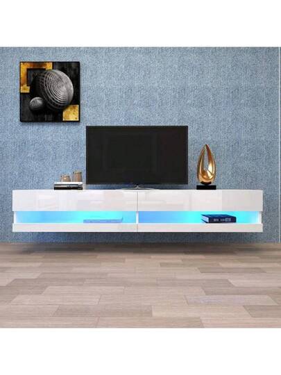 LED TV Cabinet, Wit Low Cabinet Lighting, High Quality Plenty Of Storage Space Your Living Room 140x40x30.5cm