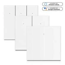 مفتاح إضاءة ذكي للحائط يعمل بتقنية الواي فاي AC100-240V زر ضغط التطبيق الذكي Tuya التحكم عن بُعد يعمل مع أليكسا، يحتاج سلك محايد