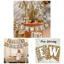 Cheetah Happy Birthday Leopard Birthday Garland Women Animal Print Theme Party Supplies - tất cả - Xem 1