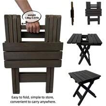 Pequea mesa redonda plegable de madera, cmoda mesa al aire ltima intervensin, silla plegable, terraza, sala de estar al aire ltima intervensin, recmara, bao, mesa de centro pequea, espacio - 1 silla - Ver 5