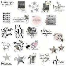 50pcs Y2K Aesthetic Stickers, Including Urban Girl Stickers, Y2K Style Black & White Stickers, Urban Stickers, Leopard Print Stickers, Art Stickers, Cartoon Stickers, Graffiti Stickers, Vinyl Stickers, Suitable For Water Bottles, Tumblers, Guitars, Luggage, Phones, Phone Cases, Laptops, Skateboards, Great Gift Item.