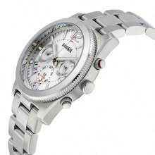 Fossil Đồng hồ Perfect Boyfriend mặt bạc dành cho nữ, có hai múi giờ ES3883 - trắng - Xem 2