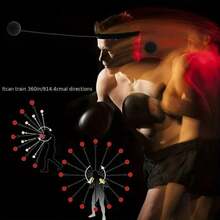 1 Head Mounted Boxing/MMA/Kick Speed And Reaction Training Ball - High Elasticity Bouncing Ball, Fast Movement, Portable And Durable, Suitable For Fitness, Coordination, Speed And Muscle Memory - Boxing, Martial Arts, Home Fitness Equipment (Red/Black) - Ideal Choice For Boxing Enthusiasts And Beginners/Advanced Users - Multi Color Optional - Compact And Durable Design, Boxing/Head Mounted Boxing Reaction Ball, Boxing Reflection Training, Punching Sandbag - Black - View 3