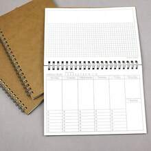 Daily Planner Notebook, English Version, Monthly & Weekly Planner, A5 Spiral Bound