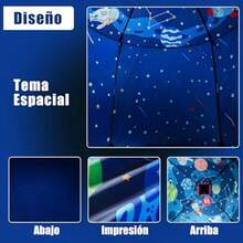 New Casa de Campaña para Niños Grande Casita con Luces de Estrellas Pop up Cohete Tienda Espacial Carpa Castillo Portátil Casa de Juegos Infantil Niño Interior Regalos 100x100x135cm/40x40x51inch - como en la foto - Ver 3