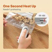 Mini Bag Sealer With Cutter And Magnet Portable Mini Heat Sealer, USB Rechargeable Food Bag Sealer For Plastic Bags & Fresh Keeping