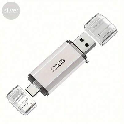[2-In-1 Flash Drive] 2-In-1 USB 3.0 Type C Dual OTG Metal Flash Drive | 128GB/256GB/512GB/1TB/2TB USB C Jump Drive Memory Stick With Keychain Suitable For USB-C Smartphones  Computers And Tablets