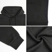 Fleece Sweatshirt,Black Hoodie, Baseball Nonsi, High End Hoodies, All- Season Wear From Chilly Spring To Cold Winter, Durable Stitching Built To Last Through Daily Wear,Hoodies For Men And Women,Sudaderas Para Hombre,300g Cotton Casual  Hoodies, Oversize Hooded Sweatshirt With Pockets,Graphic Hoodies,Fall And Winter Long Sleeve,Christmas Hoodie, New Year Hoodie, Christmas And New Year Gifts - 黑色 - 查看 4