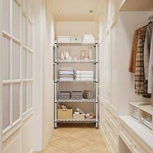 M MZG 1250 Lbs Storage Rack Metal Wire Shelving Unit,  5 Tier Chrome Heavy Duty Storage Standing Shelf Organizer For Laundry Bathroom Kitchen Pantry Closet Garage Basement Office-13.8" D X 29.5" W X 59.5" H - 銀色 - 查看 8
