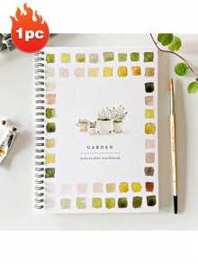 1PC Watercolor Workbook: Bouquets Theme Watercolor Exercise Book Suitable For All Ages (Without Watercolor Paint Or Brush)